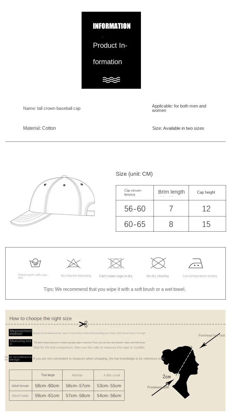 Casquette de baseball structurée grande taille pour tous