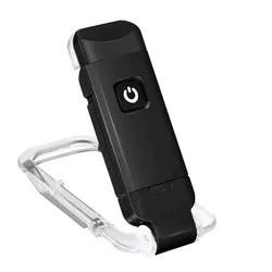 LED Rechargeable Portable Reading Light with Eye Protection and Clip - on Design (Black)