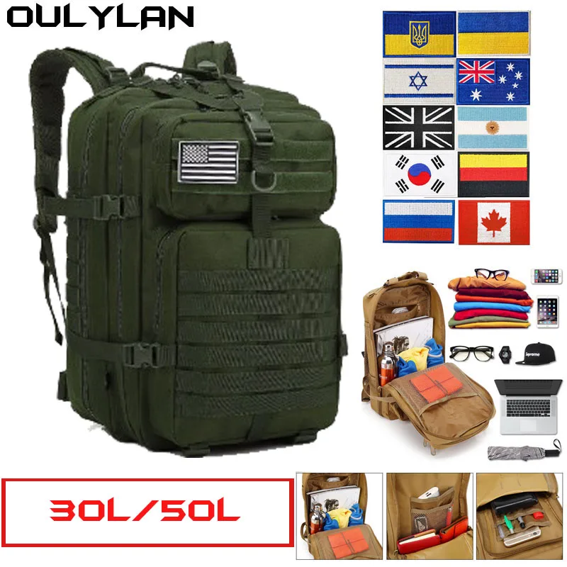 

Нейлоновый водонепроницаемый рюкзак Oulylan 30 л/50 л 900D для походов рыбалки охоты уличные военные рюкзаки тактические Спортивные сумки для кемпинга