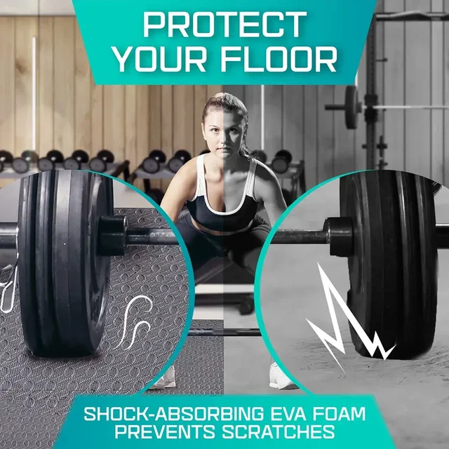 20 Piece Puzzle Fitness Mat Double Sided Interlocking Foam Floor Mat EVA Non Slip Mat Suitable for Yoga and Fitness Equipment 5