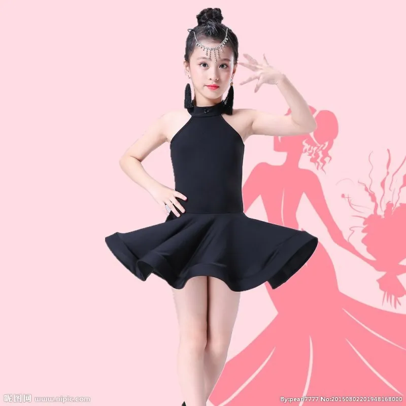Girl Dance Costume Children Costumes Set Diamond Pleated Skirt Latin Dance Dress Kids Latin Dress Costume for Girls Ballroom Costume Salsa Rumba Cha Cha Tango Stage