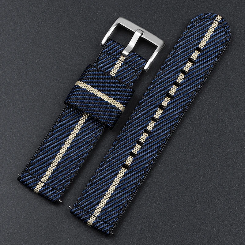 Adjustable Nylon Strap with Stainless Steel Buckle - Quick Release Universal Bracelet