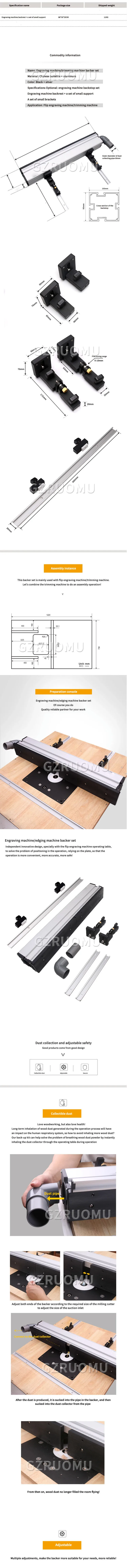 Woodworking Flip-Up Modification Engraving Machine Fixing Set DIY Chute T Slot T