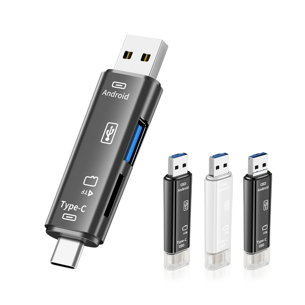 JASTER CARD READER 5 In 1 Type C, USB Micro USB Micro SD High Speed For Car Phone