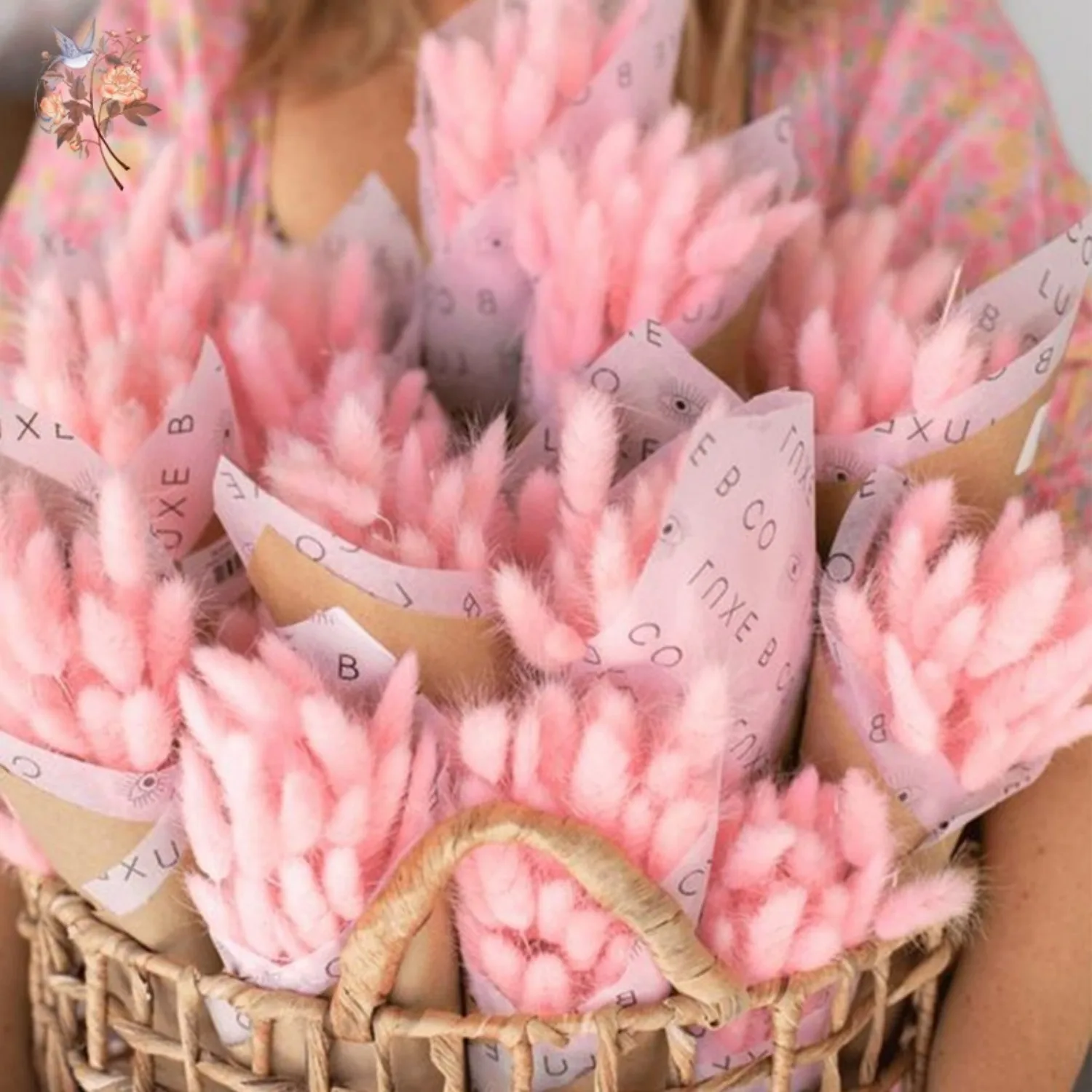 Erba di coda di coniglio Lagurus rosa Composizione floreale secca Fiore rosa Matrimonio Bouquet di fiori secchi Decorazione per matrimonio rosa Baby shower rosa 15g - Italia