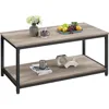 Coffee Table with Storage Shelve, Industrial Gray Coffee Table, Easy Assembly, Wooden Coffee Table for Living Room Small Space 1