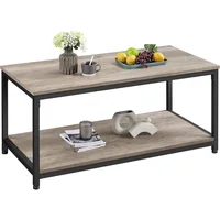 Coffee Table with Storage Shelve, Industrial Gray Coffee Table, Easy Assembly, Wooden Coffee Table for Living Room Small Space 1