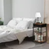 Printer Stand White Printer Rack with Storage Printer Table 3 Tier Printer Shelf Wood Book Organizer Holder 2