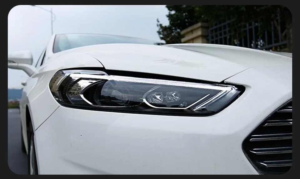 AKD Head Lamp for Ford Mondeo Fusion Headlight 2013-2016 Headlights Mondeo DRL Turn Signal High Beam Angel Eye Projector Lens