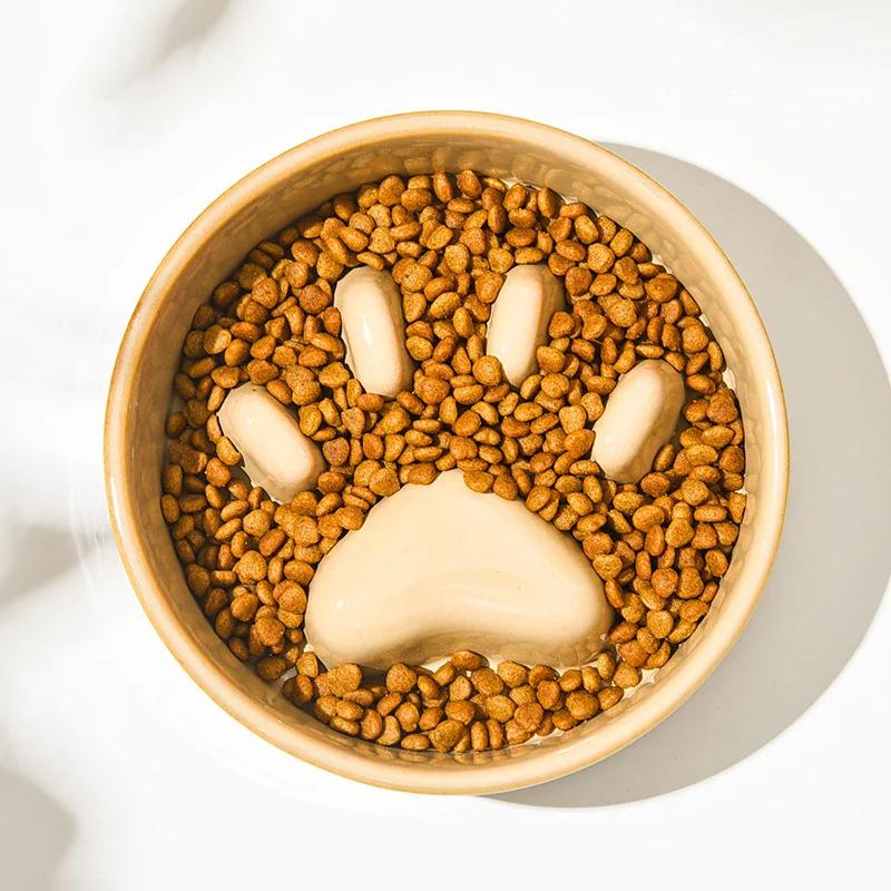 New Slow Food Bowl Ceramic Food Bowl for Dogs and Cats Slow Food Bowl Pet Supplies Anti Knock Anti Choke Feeder 5
