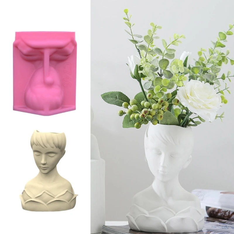 

Portrait Succulents Planter Molds DIYs Concrete Flowerpot Resin Molds Pen Holder Resin Molds Desk Livingrooms Decoration