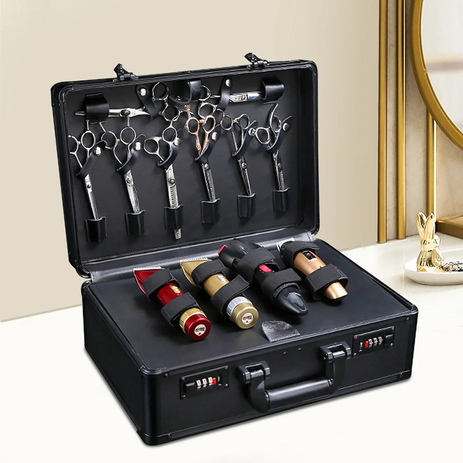 Portable Hairdresser Case Portable Barber Carry Case Barber Salon Hairdressing Tool Organizer for Scissors, Clippers, Combs