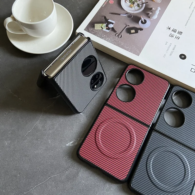 Magnetic Carbon Fiber TPU Case with Magsafe Compatibility and Anti-Knock Protection