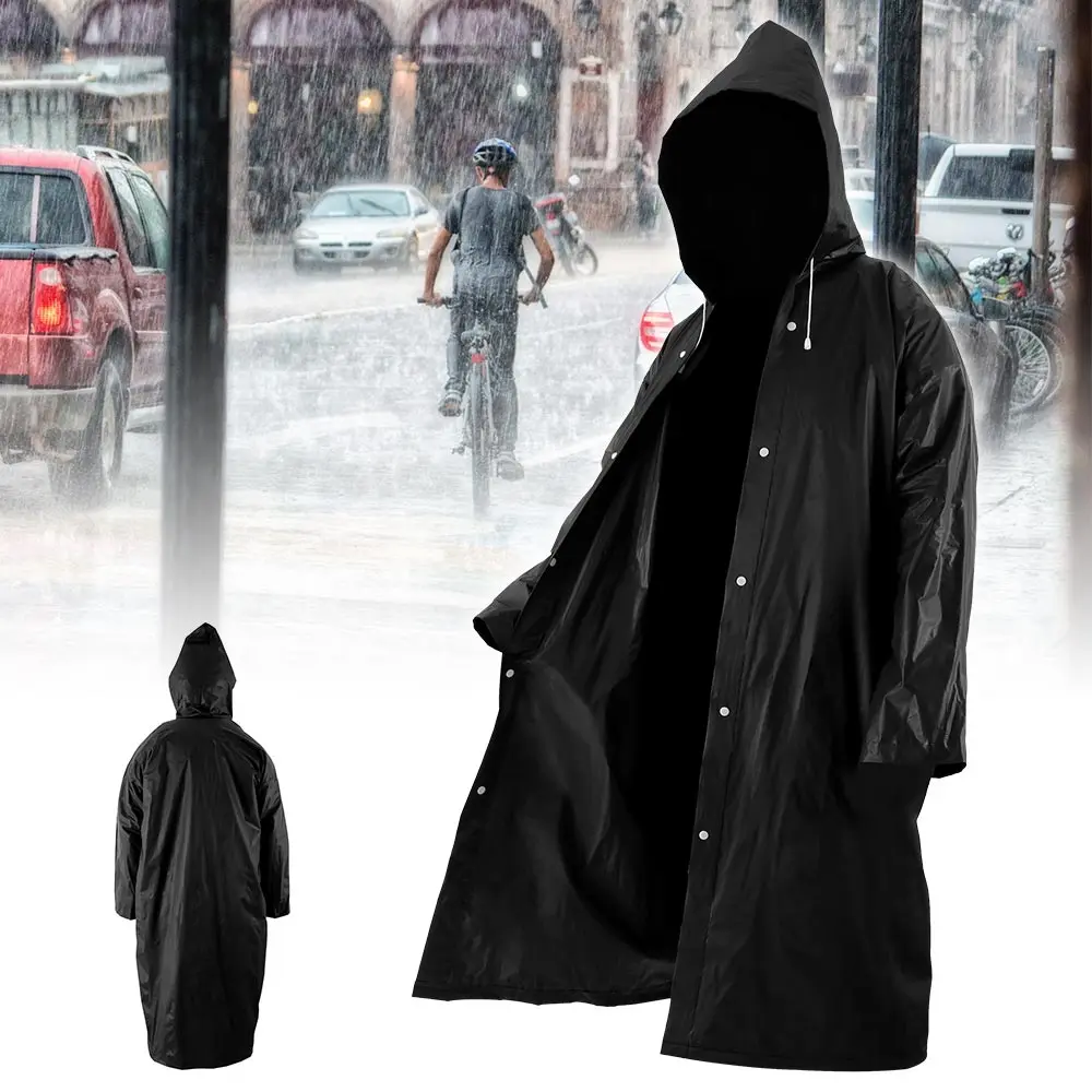 Chubasquero transparente para hombre y mujer, abrigo de lluvia EVA  transparente para pasarela, impermeable para viaje a la moda, color negro -  AliExpress