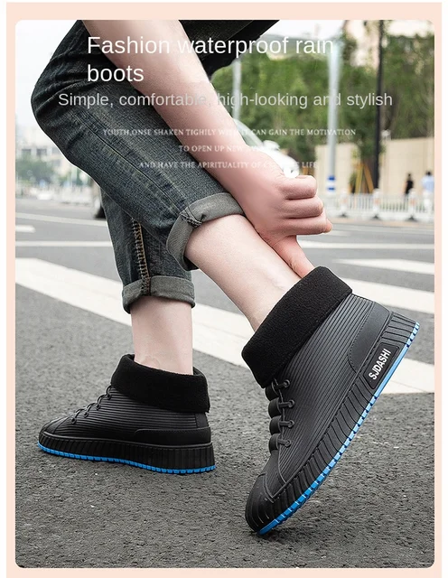 Mens Boots Rubber Boots Rain Boots For Men, Short Fishing Wear