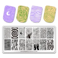 BeautyBigBang Geometry Nail Stamping Plates New Animals Bear Character Design Fairy Tales Nail Art Stamps Texture XL-004 2