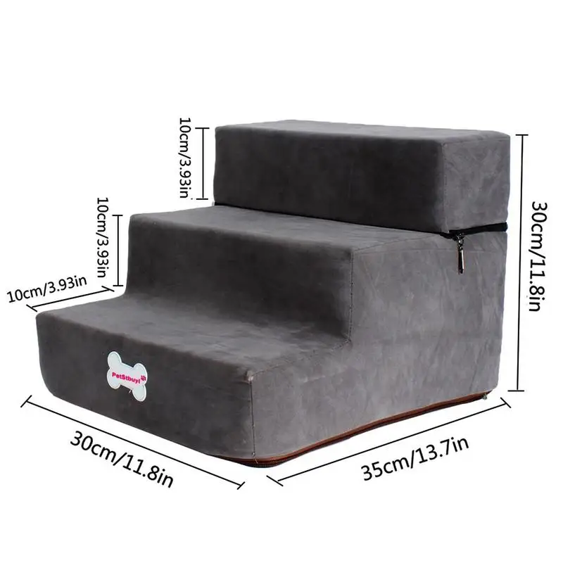 Pet Ramp Stairs Small Dog Stairs 3 Steps 30cm Height Small Dog Cat Antislip Removable Dogs Bed Pet Supplies