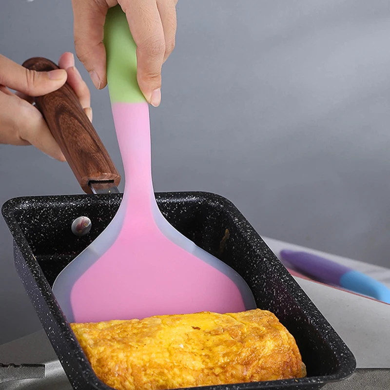 Silicone Spatula Pancakes Shovel 1PC Non-Stick Heat-Resistant Wide Flat  Turner For Egg Tamales Pizza
