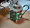 Collectible Decorate Old Handwork Porcelain & Dragon Flower Tea Pot Garden Decoration 100% real Tibetan Silver Brass 2