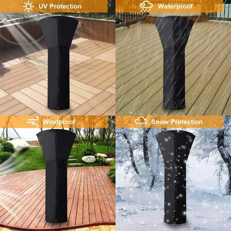 210D Oxford Cloth Waterproof Air Heater Cover Fan-shaped Heater Cover Black Umbrella Shaped Garden Courtyard Dust Patio Cover 6