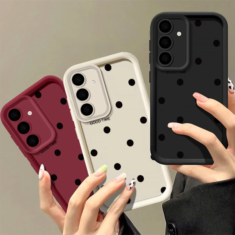 Chic Black Polka Dot Silicone Phone Case