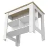 Cala Kitchen Island, Four Legs, Three Shelves  White / Light Oak 3