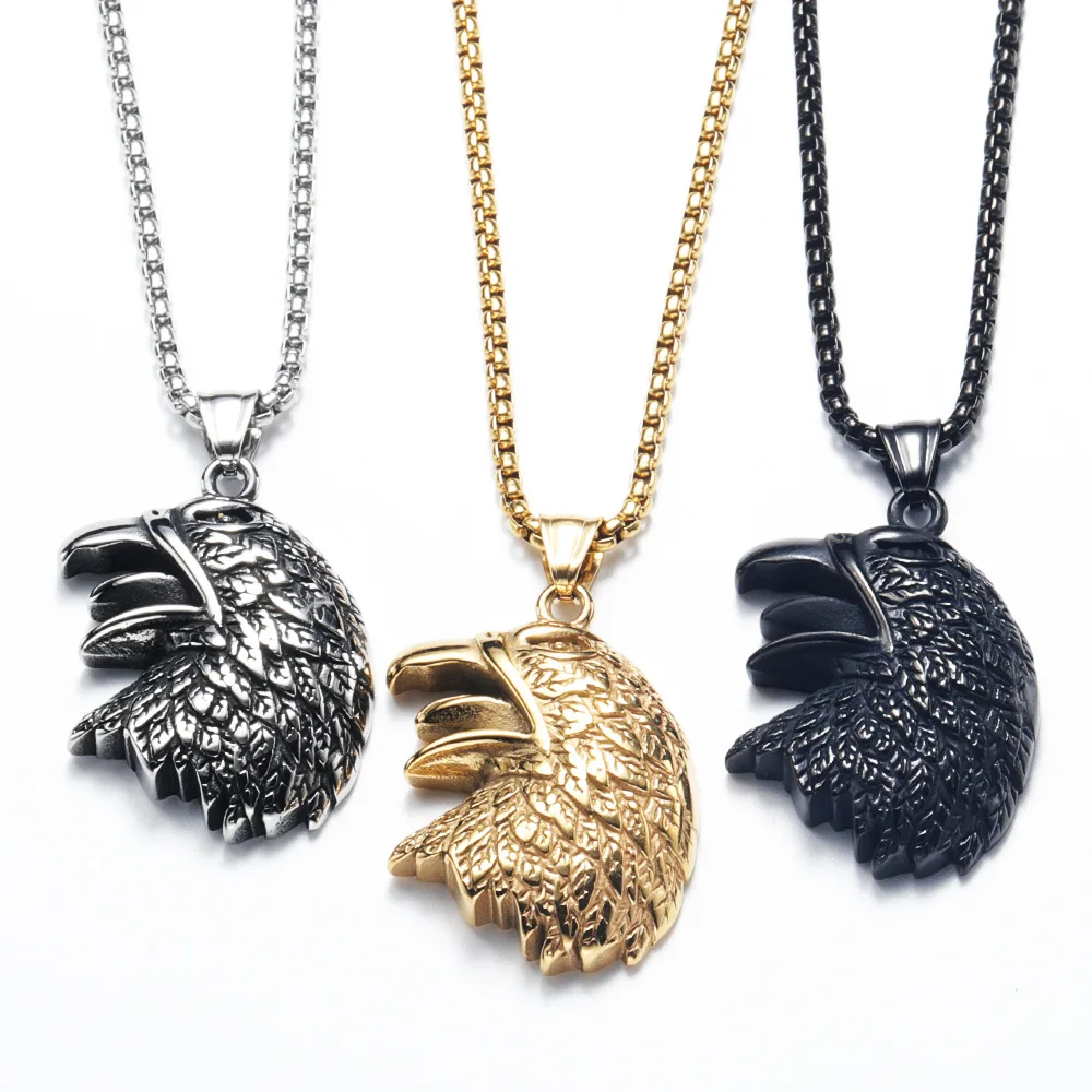 

Animal Eagle Screech Stainless Steel Men Women Necklaces Pendants Chain Punk Trendy Fashion Jewelry Wholesale Dropshipping