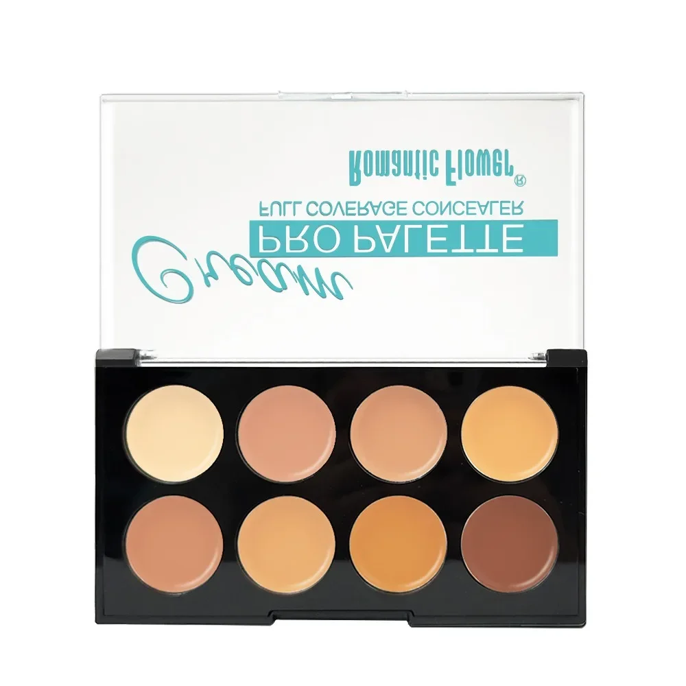 8-Color Full Coverage Concealer Palette 3-in-1 Contour Brighten Color Correct Waterproof Face Makeup for Dark Circles & Redness