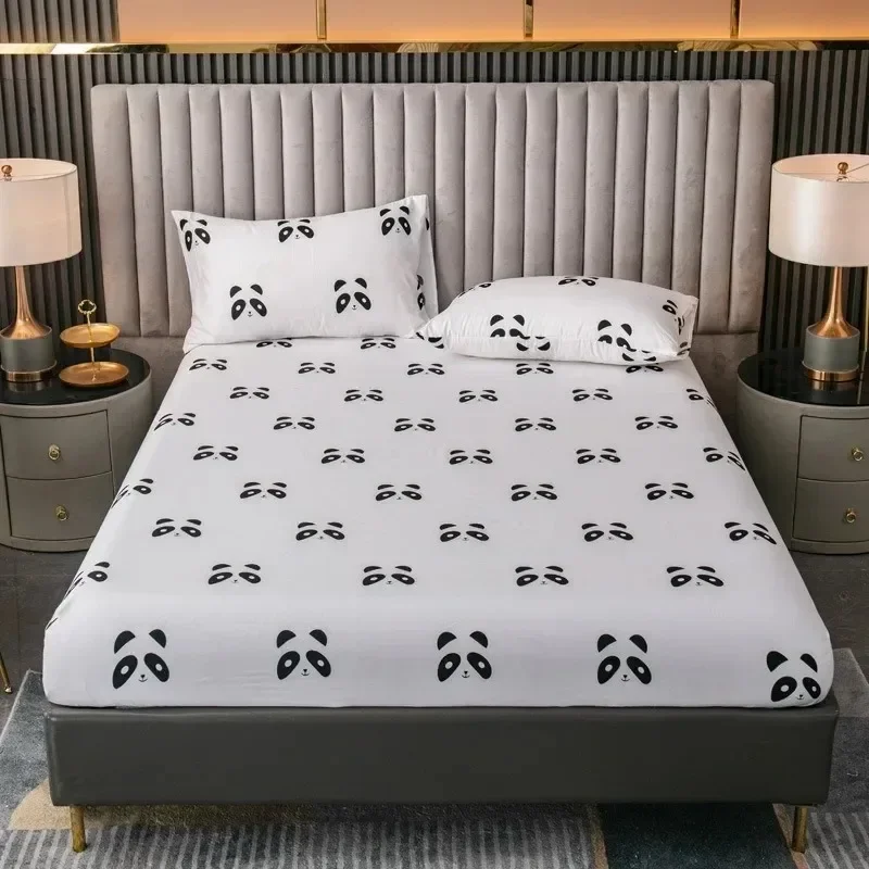 Description Picture 3 of itemPolyester Fitted Sheet Breathable Noiseless Mattress Topper Bedroom Printed Bed Cover Bed Smooth Jersey Mattress Cover 장착형 침대 시트