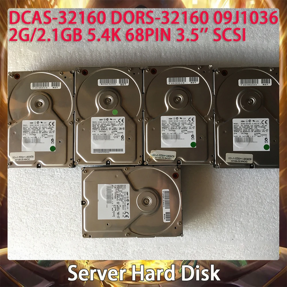1 Pcs DCAS-32160 DORS-32160 For IBM 09J1036 2G/2.1GB 5.4K 68PIN 3.5'' SCSI Server Hard Disk