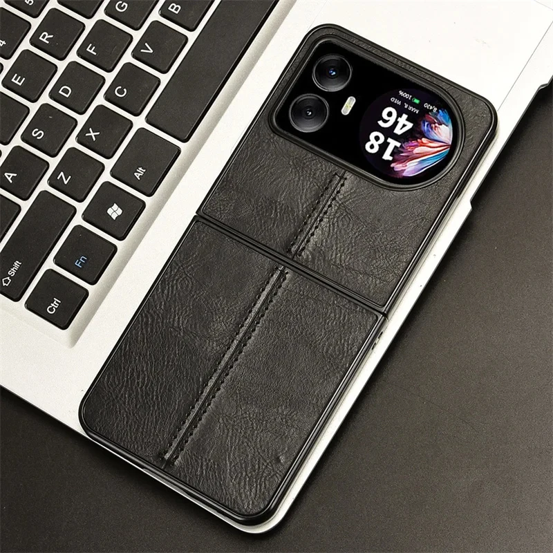 Luxury Calfskin PU Leather Lines Phone Case Cover - Soft Back Cover