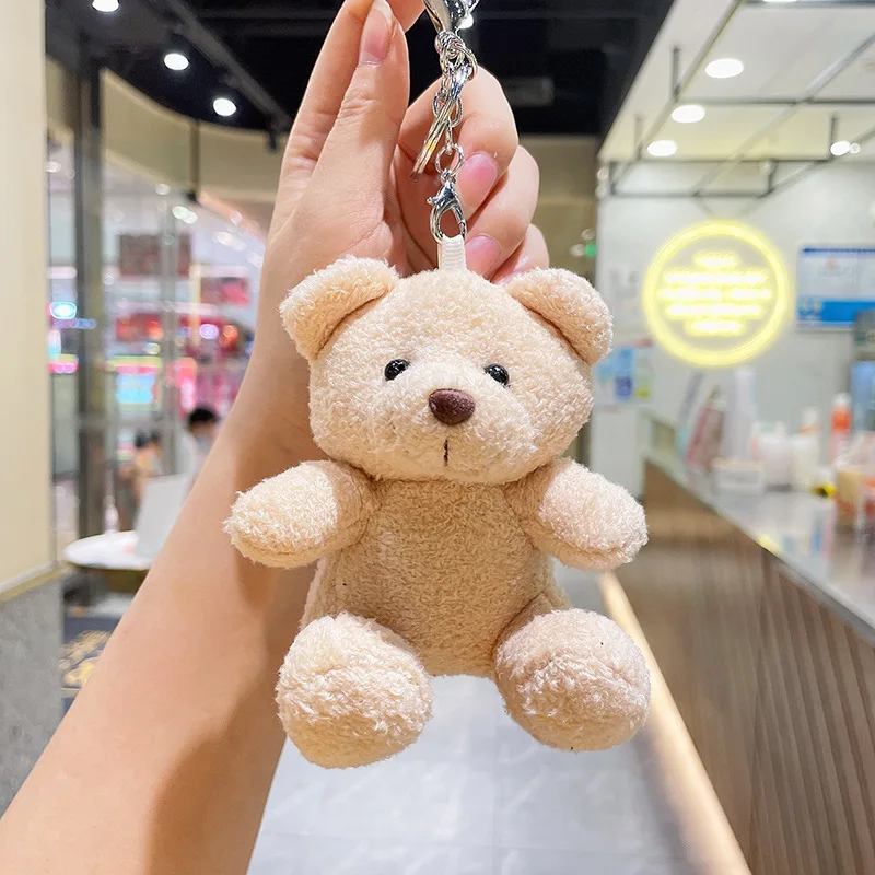 11cm Cute Bear Plush Keychain School Bag Doll Plush Pendant Key Accessories  New Year Birthday Gifts for Girlfriend