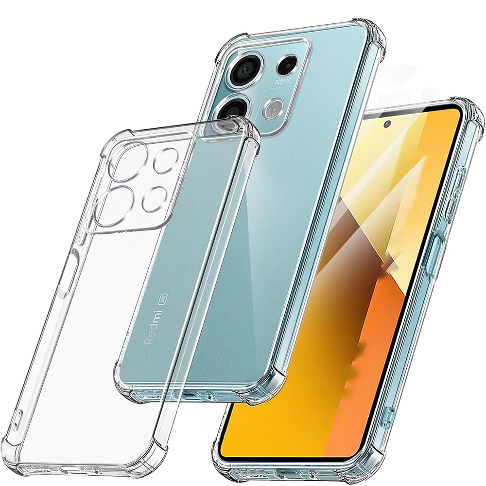 Coque en silicone antichoc avec airbag pour Xiaomi Redmi Note 13 12 Pro Plus Pro+ 13c 12c 4g 5g Ultra Tnin Soft Back Cover Clear Shell_voghion.com