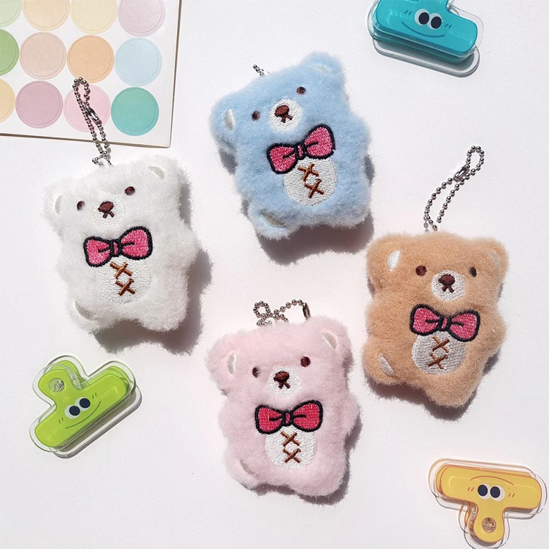 

Cartoon Bear Keychain Pendant Plush Doll Toys Cute Soft Small Bear Keyring Bag Decor Couple Friends Kids Backpack Charms Gifts