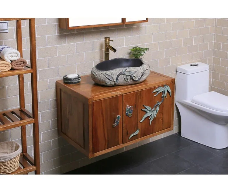 Modern Creative Design Ceramic Basin Bathroom Sinks Household Bathroom Washing Basin Modern Countertop Basin Carving Washbasin