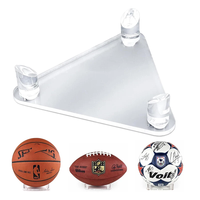 

Acrylic Ball Holder Basketball Display Stand Football Volleyball Soccer Rugby Display Stand Triangle Rack Sports Ball Storage