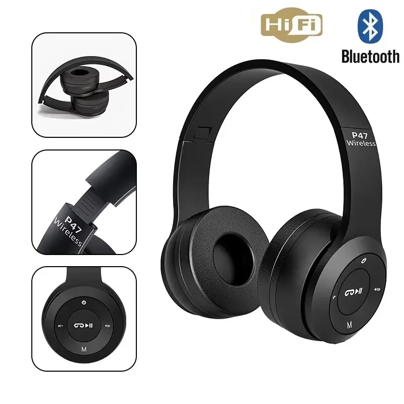 Wireless Outdoor Sports HIFI Stereo Earphones - Folding Bluetooth Headset