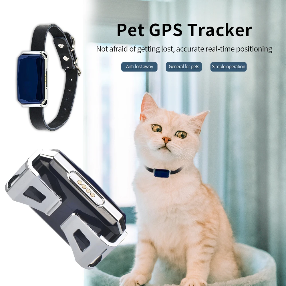 Smart Pet Locator Collar Mini GPS AGPS LBS Wifi Real-time Tracking Collar Waterproof IP67 Dog Cat Find Device Bell Rings Locator