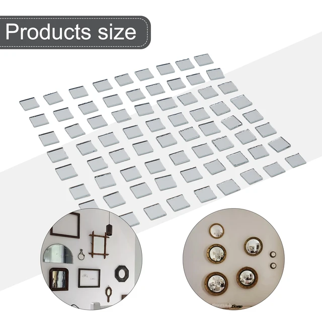 1 Inch Small Glass Square Craft Mirrors Bulk 100 Pieces Mosaic Tiles -  Adhesive Fastener Tape - AliExpress