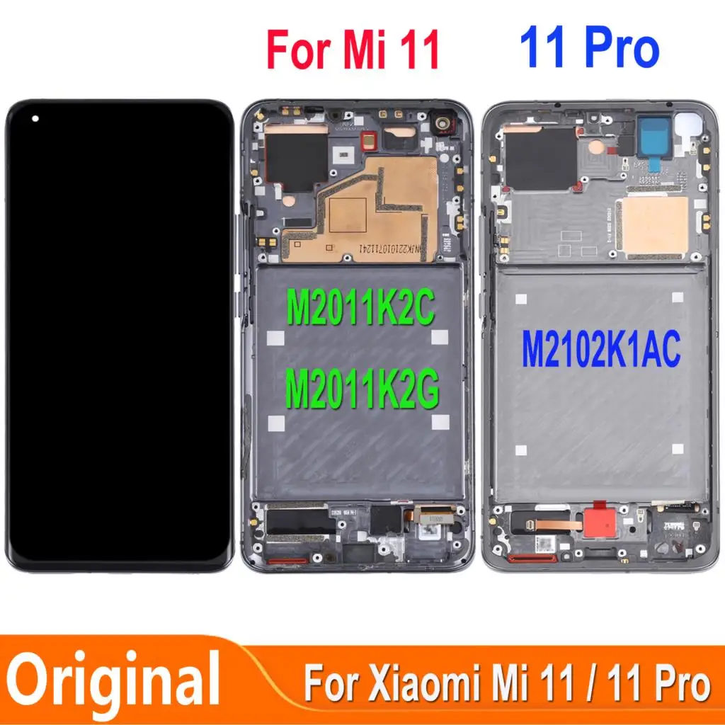 

Original For Xiaomi Mi 11 Pro M2011K2C M2011K2G M2102K1AC Display LCD Touch Digitizer Screen Assembly For Xiaomi Mi 11 Display