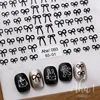 Black White Pink Mini Bowknot Design Nail Art Sticker Self Adhesive Lace Ribbons Bow Butterfly Decals Nail Art Decoration 2