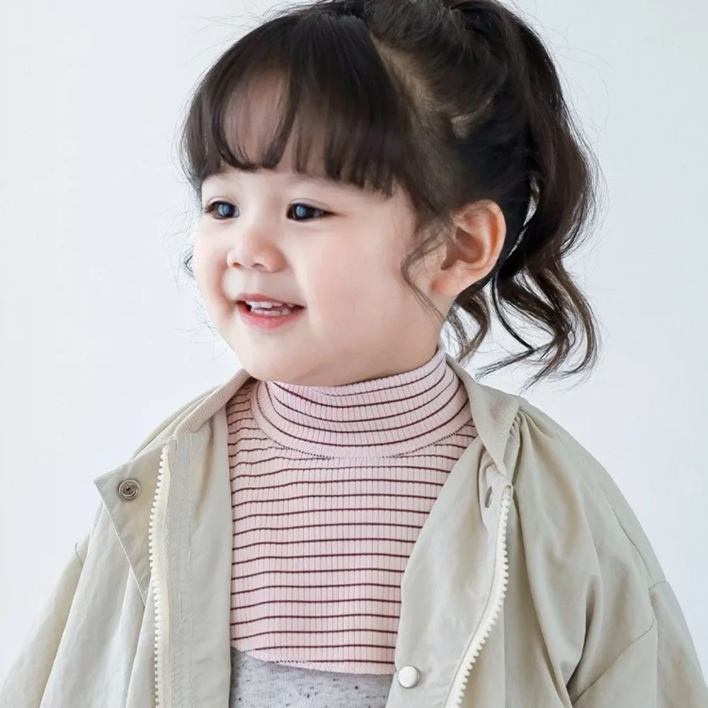 새로운 스트라이프 숄 따뜻한 탈부착 가능한 하이 칼라 튜브 스카프 소녀용