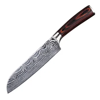 Coltello da cucina Santoku in acciaio al carbonio per ristorante di casa manico ergonomico da Chef giapponese affilato come un rasoio 1