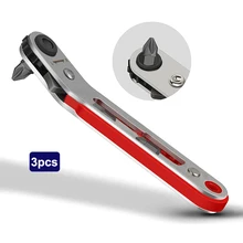  Elbow Head Mini Ratchet Wrench Screwdriver Set 90 Degree Offset Screwdriver Handle 1/4 Inch Drive Right Angle Torque Wrench 