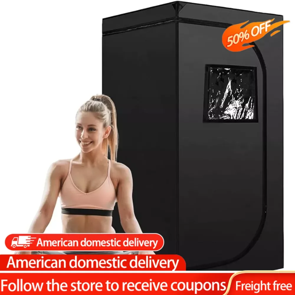 

Portable Sauna Tent for Relaxation Detox Therapy (Steamer Not Included- Black, 55.1"X31.5"X31.5") Freight free