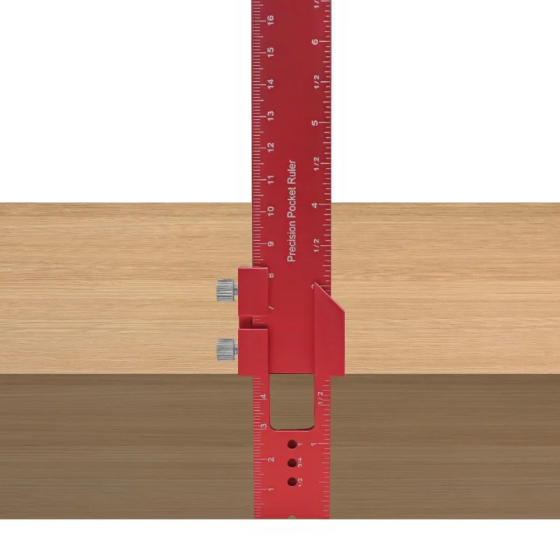 Woodworking Ruler 6/8/12 Inch Aluminum Metal Slide Stop Marking Ruler Metric Inch Measuring Tools