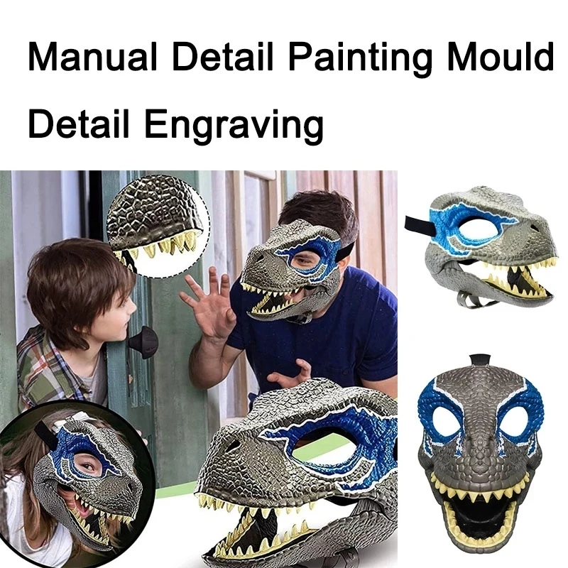 New Dragon Mask Mobile Jaw Dino Mask Moving Jaw Dinosaur Decor Mask Per Halloween Party Cosplay Mask Decoration Giocattolo Divertente