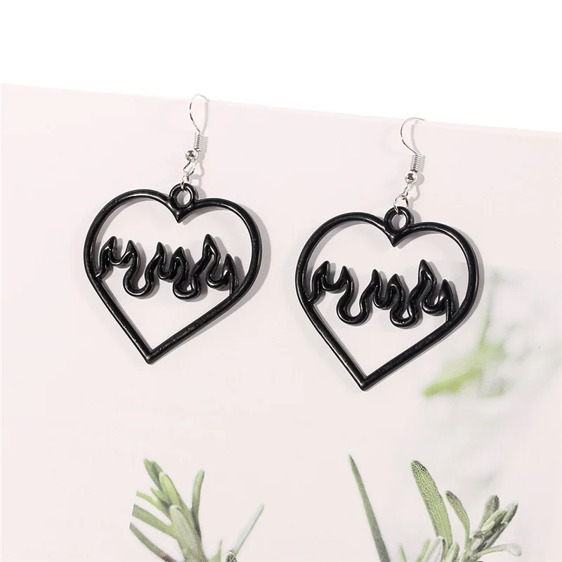 أقراط أكريليك مجوفة للنساء ، أقراط بوب لطيفة ، لهب...