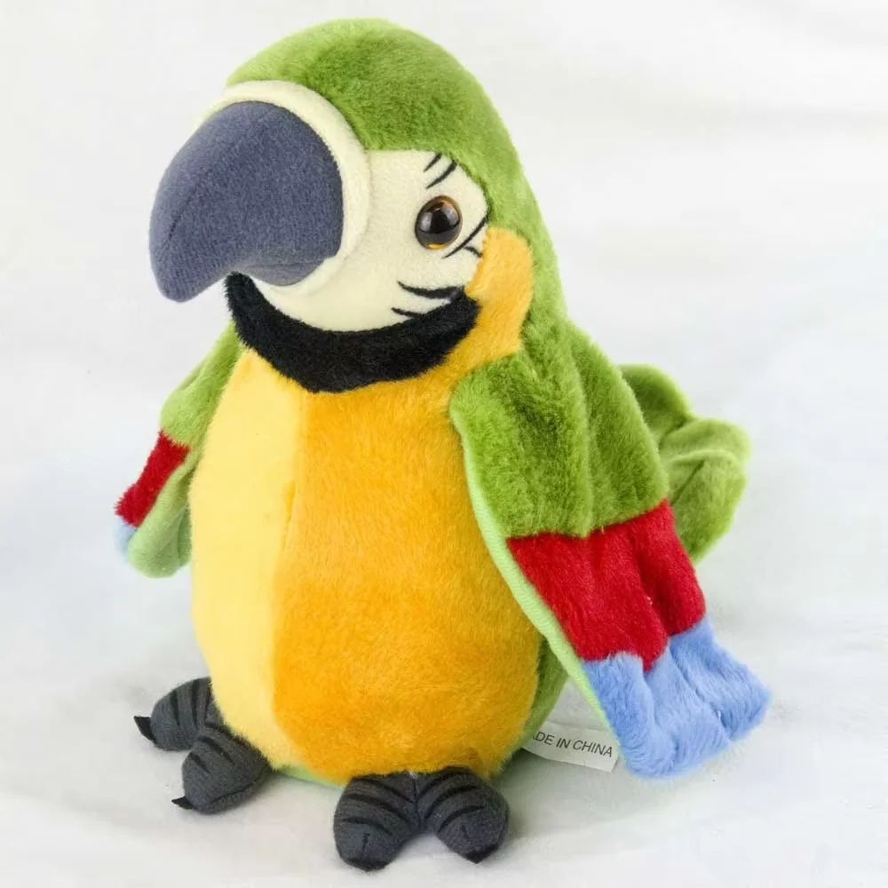 Robot Parrot Toys Talking Electronic Animal USB Charge Plush Interactive Parrot Pet Sing Songs Clap Wings Music Toy For Kids 3