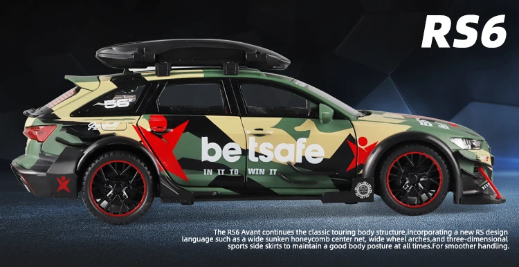 1:24 Audi Rs6 Sports Diecast Model Car Lights Sounds